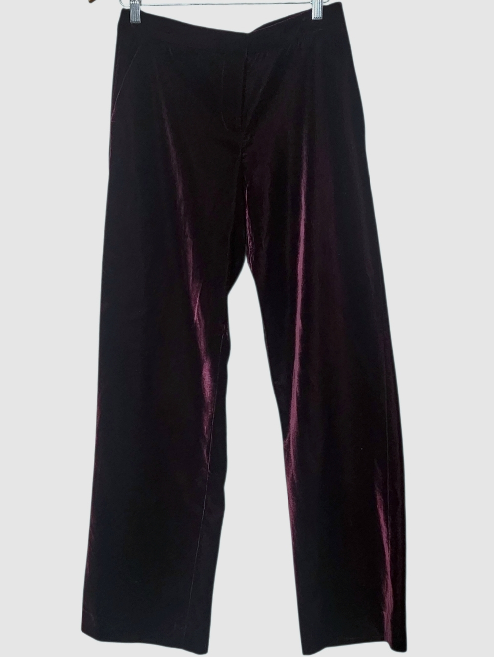 Zara Wide-Leg Velvet Pants in Deep Plum